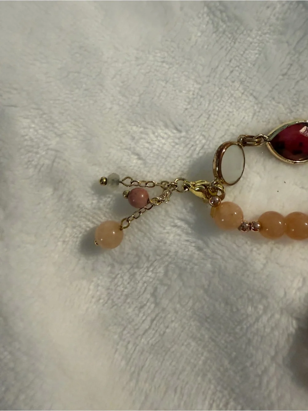 Cape Diablo Rose Gold with Pink, Cream & Gold Beaded Bracelet Band
